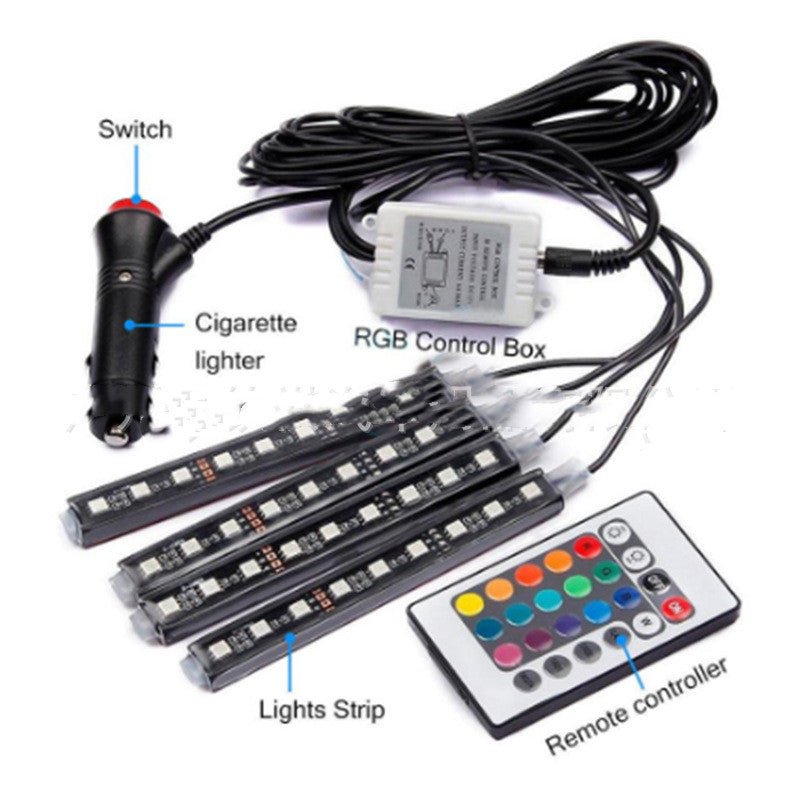 Groove to the Vibe RGB Car Interior LED Lights - Voice-Activated & Color-Changing