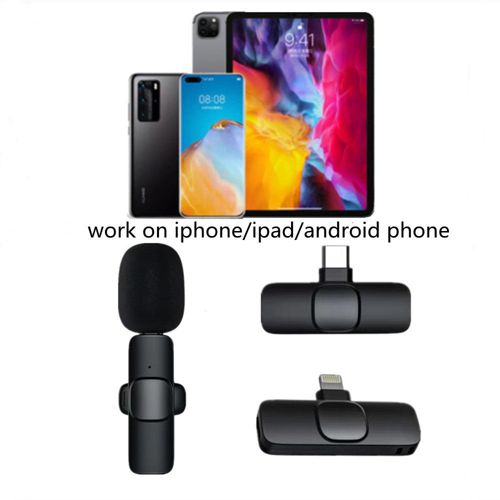 Portable Wireless Lavalier Microphone for Smartphones and Cameras