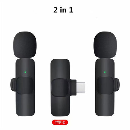 Portable Wireless Lavalier Microphone for Smartphones and Cameras