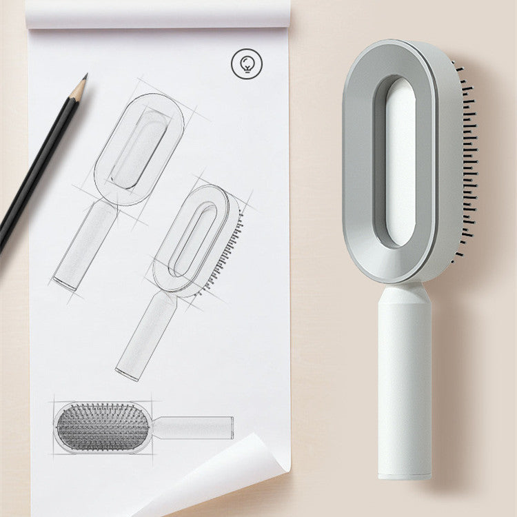 Self-Cleaning Hair Brush – One-Click Hair Release for Easy Styling and Scalp Massage
