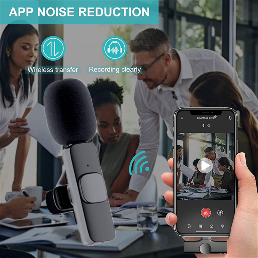Portable Wireless Lavalier Microphone for Smartphones and Cameras