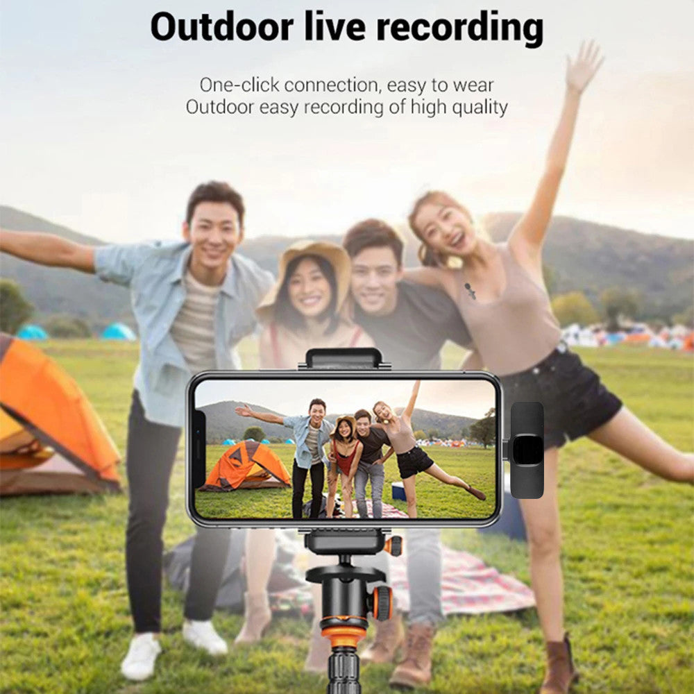 Portable Wireless Lavalier Microphone for Smartphones and Cameras