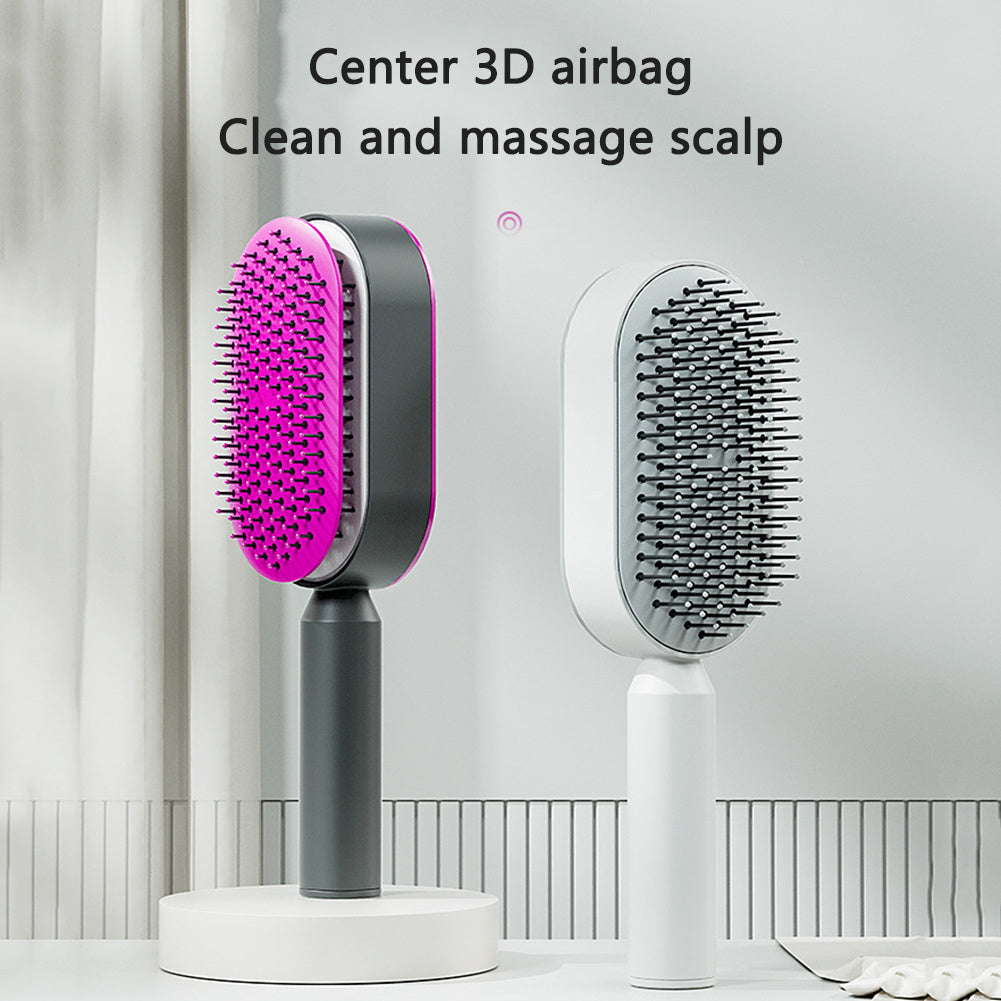 Self-Cleaning Hair Brush – One-Click Hair Release for Easy Styling and Scalp Massage