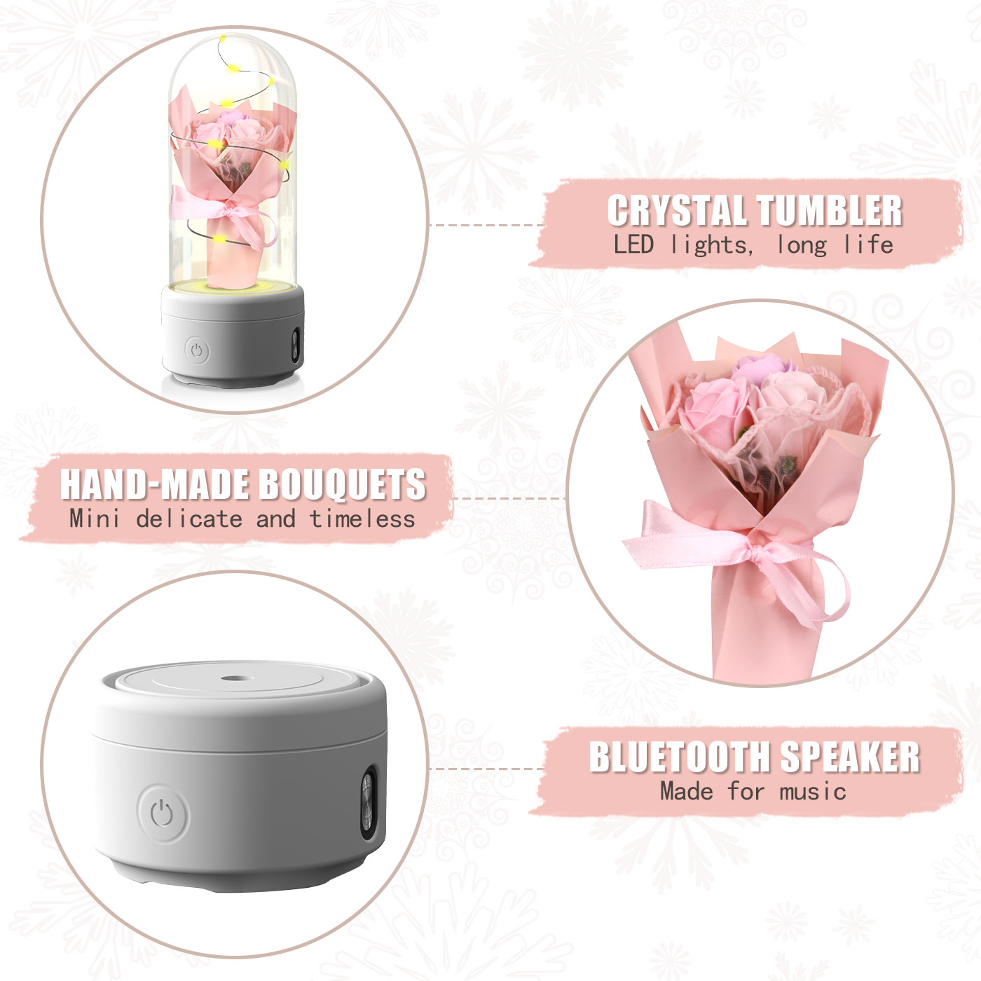 2-in-1 Bouquet LED Light and Bluetooth Speaker - Perfect for Mothers Day!