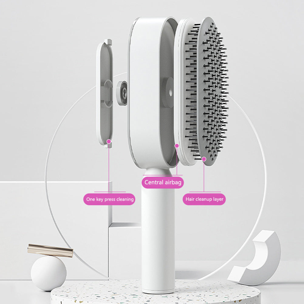 Self-Cleaning Hair Brush – One-Click Hair Release for Easy Styling and Scalp Massage