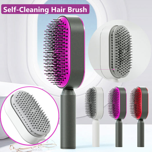 Self-Cleaning Hair Brush – One-Click Hair Release for Easy Styling and Scalp Massage