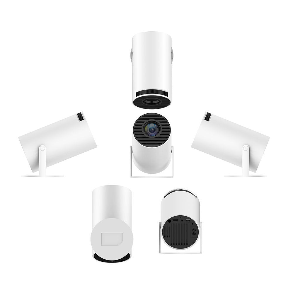 Portable Projector: 180° Smart Mini Projector with Auto Focus