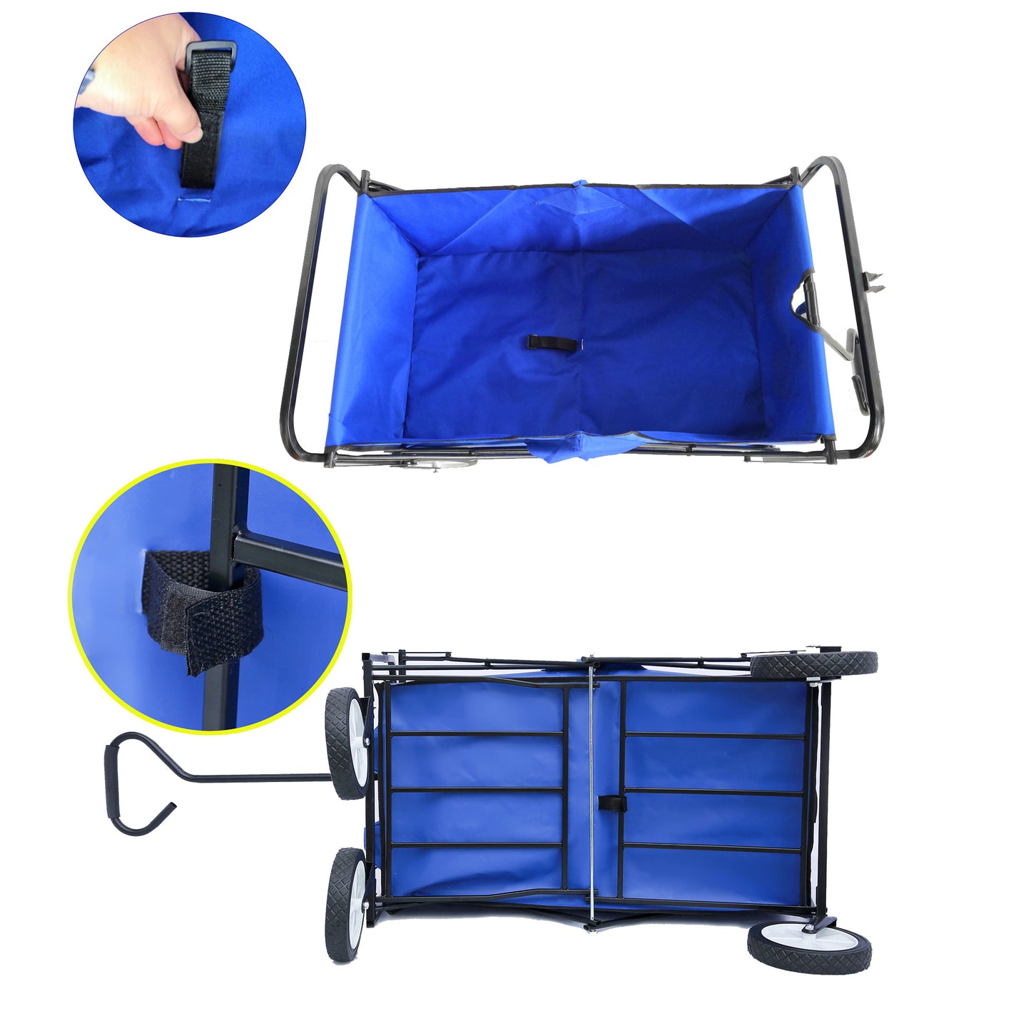 Outdoor Folding Utility Wagon - Heavy Duty Garden & Beach Cart