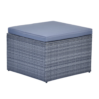 6-Piece Rattan Wicker Patio Set with Coffee Table and Cushions