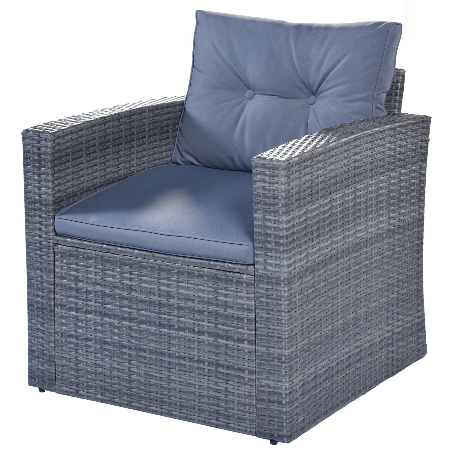6-Piece Rattan Wicker Patio Set with Coffee Table and Cushions