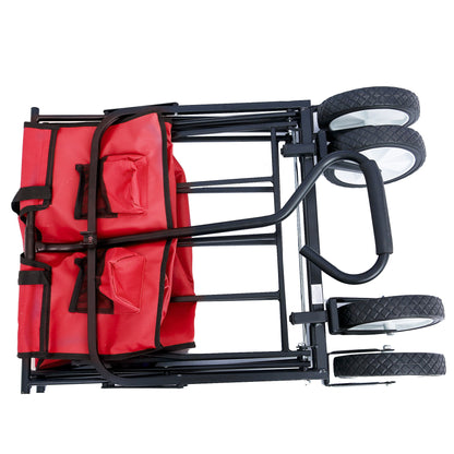 Outdoor Folding Utility Wagon - Heavy Duty Garden & Beach Cart