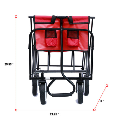 Outdoor Folding Utility Wagon - Heavy Duty Garden & Beach Cart