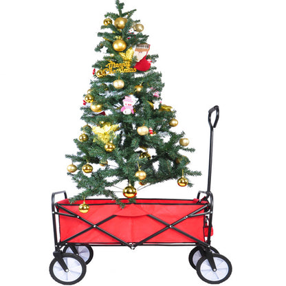Outdoor Folding Utility Wagon - Heavy Duty Garden & Beach Cart