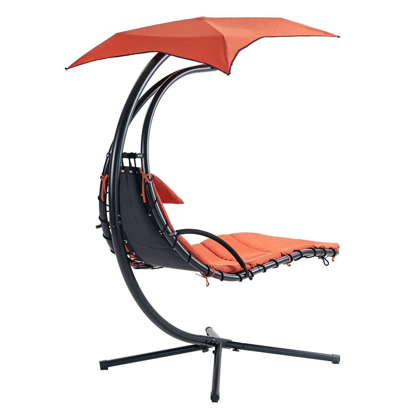 Hanging Chaise Lounger with Canopy and Pillow
