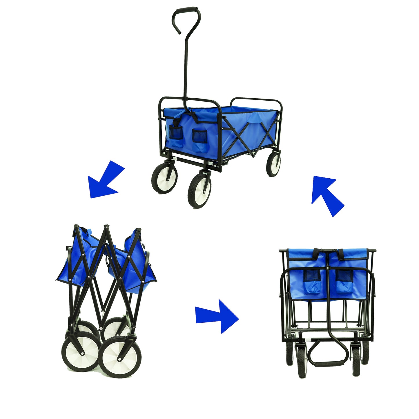 Outdoor Folding Utility Wagon - Heavy Duty Garden & Beach Cart