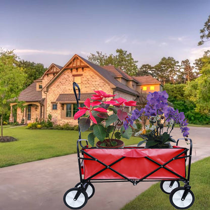 Outdoor Folding Utility Wagon - Heavy Duty Garden & Beach Cart
