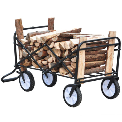 Outdoor Folding Utility Wagon - Heavy Duty Garden & Beach Cart