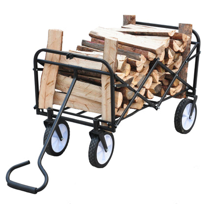 Outdoor Folding Utility Wagon - Heavy Duty Garden & Beach Cart