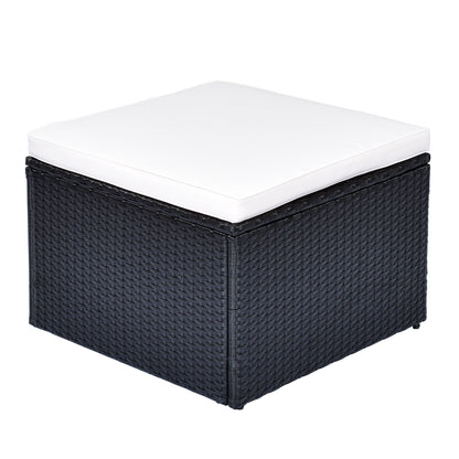 6-Piece Rattan Wicker Patio Set with Coffee Table and Cushions