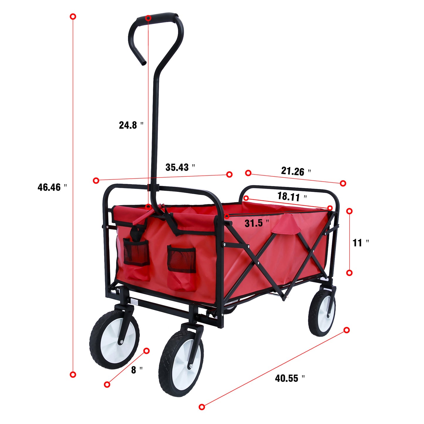 Outdoor Folding Utility Wagon - Heavy Duty Garden & Beach Cart