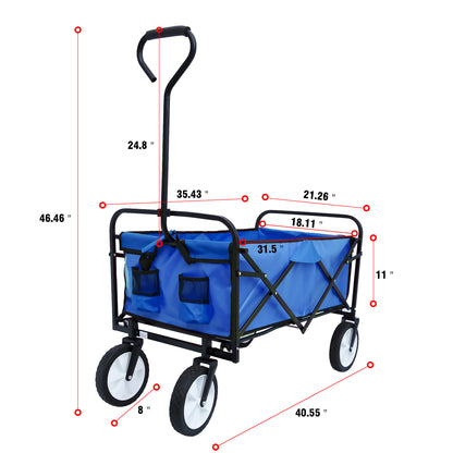 Outdoor Folding Utility Wagon - Heavy Duty Garden & Beach Cart
