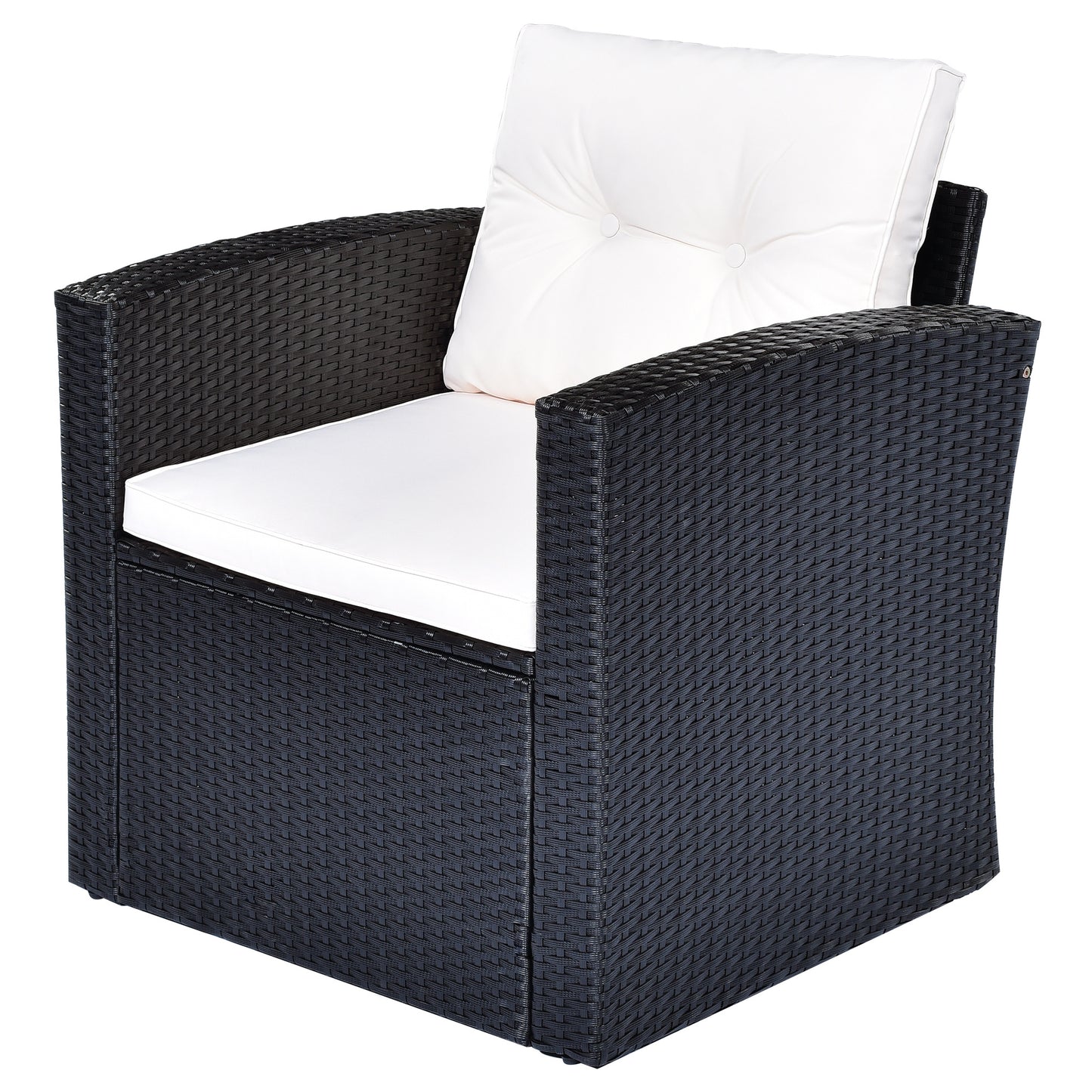 6-Piece Rattan Wicker Patio Set with Coffee Table and Cushions