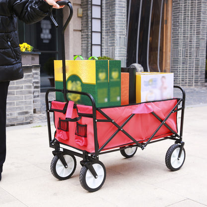 Outdoor Folding Utility Wagon - Heavy Duty Garden & Beach Cart