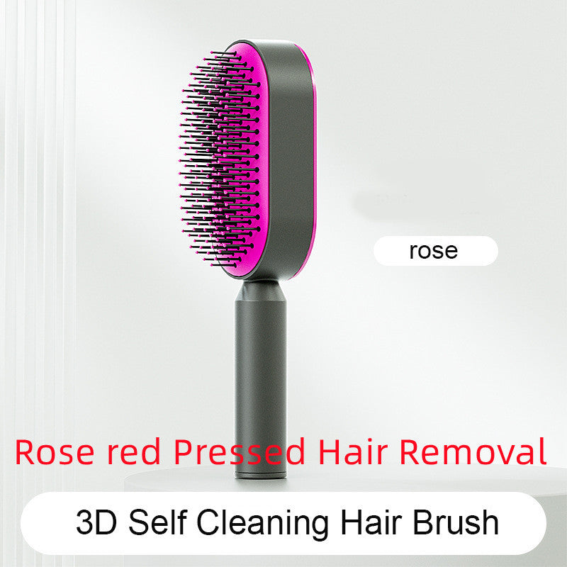 Self-Cleaning Hair Brush – One-Click Hair Release for Easy Styling and Scalp Massage